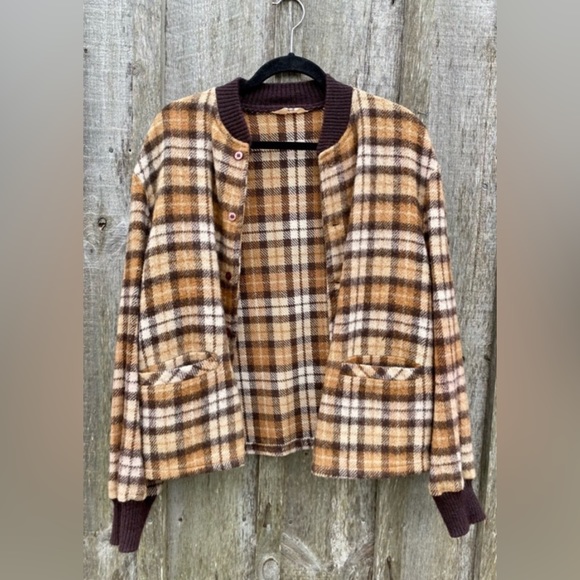Vintage Jackets & Blazers - VINTAGE DEACON BROTHERS plaid wool shacket bomber coat medium